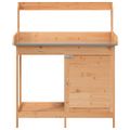 vidaXL Stôl na presádzanie so skrinkou hnedý 110,5x45x124,5 cm jedľa
