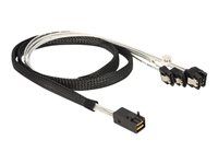 Kábel SATA/SAS - SAS 6Gbit/s - 4 linky - 4 x Mini SAS HD (SFF-8643) (M) do SATA (F) - 1 m - opatrený západkou