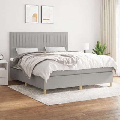 vidaXL Boxspring posteľ s matracom svetlosivá 100x200 cm látka