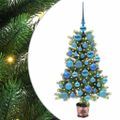 vidaXL Vianočný stromček s 150 LED-i so stojanom Zelená 90 cm PE