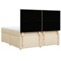 vidaXL Posteľný rám boxspring s matracom krémový 180x200 cm látka