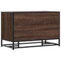 vidaXL Lavica na topánky hnedý dub 80x40x53,5 cm kompozitné drevo+kov