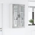 vidaXL Nástenný sklenený kabinet PORTO Betónová šedá 60 x 31 x 100 cm