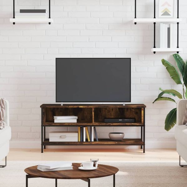 vidaXL TV skrinka dymový dub 100x35x45 cm kompozitné drevo