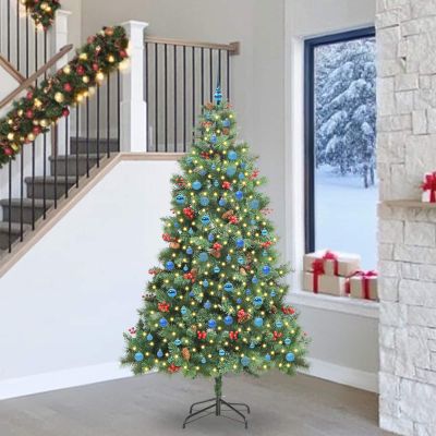 vidaXL Umelý vianočný stromček Zelená 240 cm PVC a kov