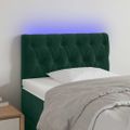 vidaXL Čelo postele s LED tmavozelené 80x7x78/88 cm zamat