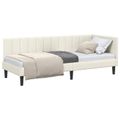 vidaXL Rohový rám postele s čelnou doskou Krémová 80 cm x 200 cm Zamat