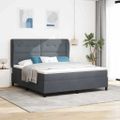 vidaXL Posteľ s pružinovým rámom Tmavo šedá 200 x 180 cm Zamat