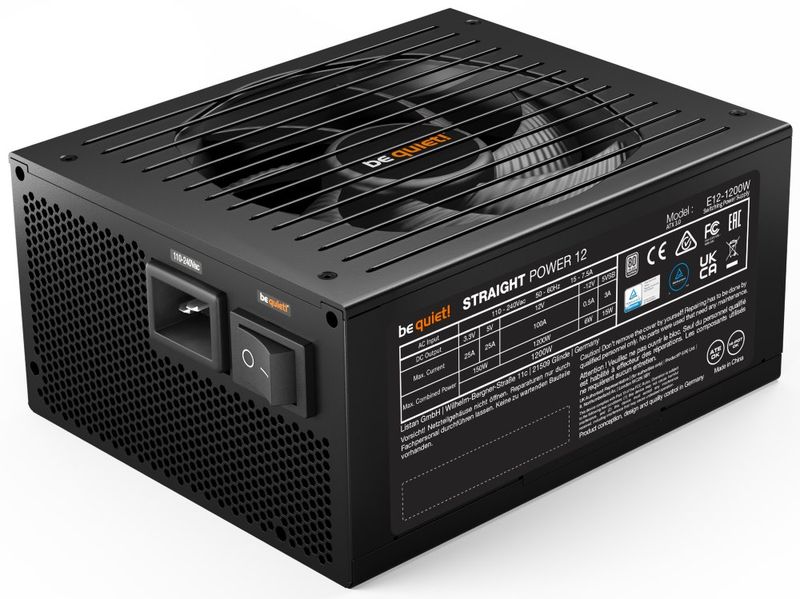 Be quiet! / zdroj STRAIGHT POWER 12 Platinum 1200W / ATX3.1 / active PFC / 135mm fan / 80PLUS Platinum / modulární Zdroj, ATX 3.0, 1200W, aktivní PFC, 135mm ventilátor, odpojitelné kabely, 80PLUS Platinum