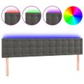 vidaXL Čelo postele s LED tmavosivé 180x5x78/88 cm zamat