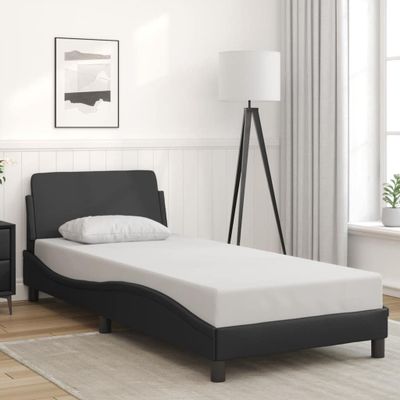 vidaXL Rám postele Dover čierny 90x190 cm umelá koža