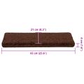 vidaXL Schodové rohože 30 ks 65x21x4 cm hnedé s obdĺžnikovým okrajom