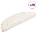 vidaXL Schodové rohože 20 ks 56x17x3 cm biele polkruhové
