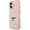 Obal Karl Lagerfeld IML Aquarelle Choupette & Logo MagSafe pre iPhone 17 ružový