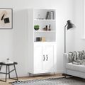 vidaXL Vysoká skrinka lesklá biela 69,5x34x180 cm spracované drevo