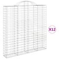 vidaXL Oblúkový gabionový kôš 12ks 200x30x200/220cm pozinkované železo