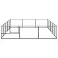 vidaXL Koterec pre psy čierny 15 m² oceľ