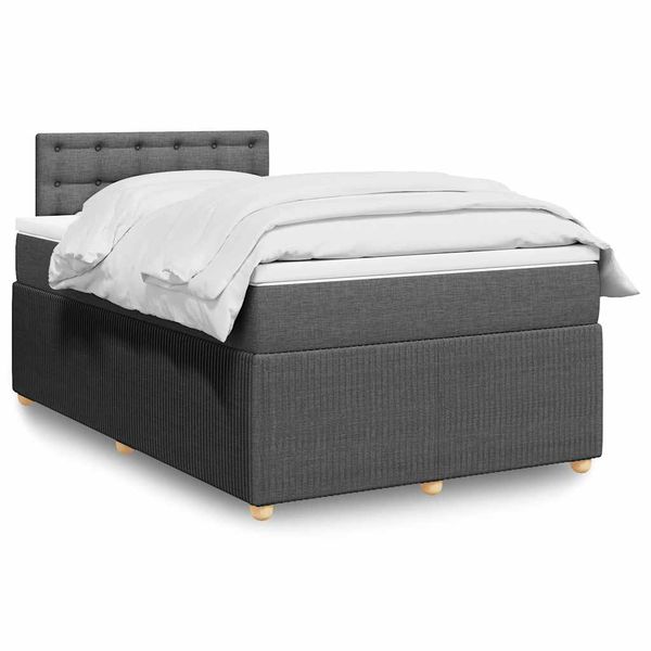 vidaXL Boxspring posteľ s matracom tmavosivý 120x200 cm látka