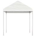 vidaXL Altánok so strechou, biely 4,46x2,28x2,69 m, polyetylén
