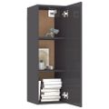 vidaXL TV skrinky 2 ks, lesklé sivé 30,5x30x90 cm, kompozitné drevo