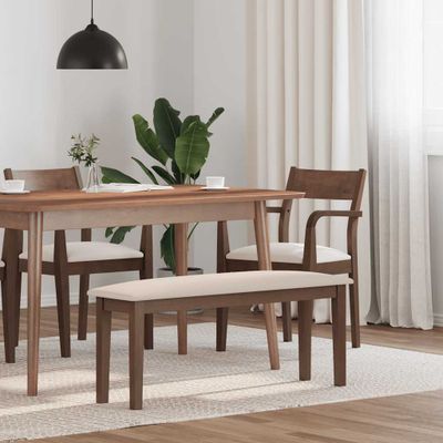 vidaXL Lavica 110 cm Hnedá Masívna Drevo Guma