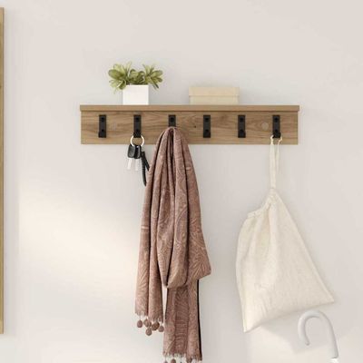 vidaXL Vešiak na stenu Nástenný Remeselný dub 60 x 10,5 x 10,5 cm