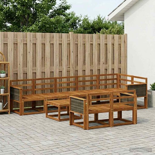 vidaXL Záhradná súprava gaučov 9 pcs Prírodná Pevné akáciové drevo