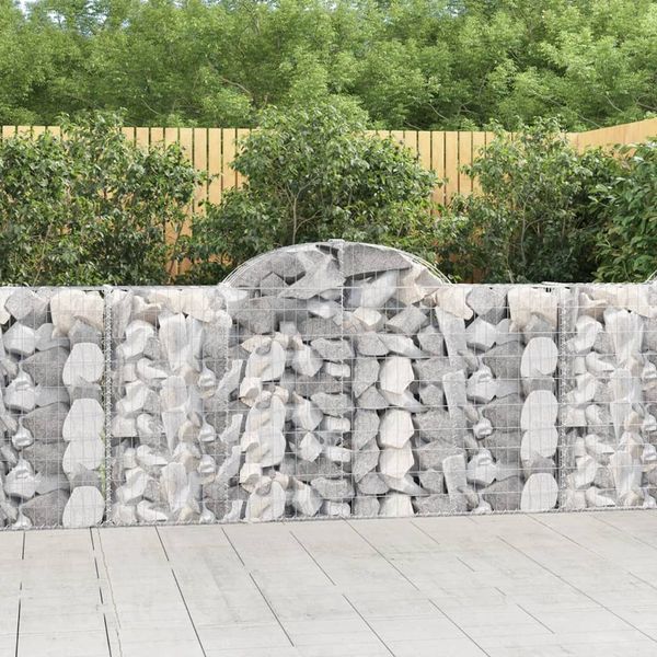 vidaXL Oblúkové gabiónové koše 9ks 200x30x100/120cm pozinkované železo