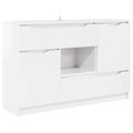 vidaXL Servírovacia skriňa Vysoký lesk bielej 100 x 30 x 65,6