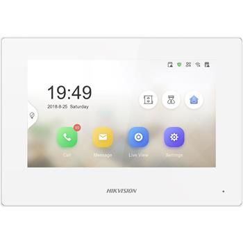 Hikvision 7" IP bytový dotykový monitor; PoE; biely