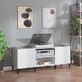 vidaXL Skrinka na platne biela 121x38x48 cm kompozitné drevo