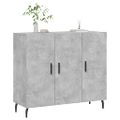 vidaXL Komoda betónová sivá 90x34x80 cm kompozitné drevo