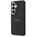 Puzdro Guess Saffiano Peony Embossed Ring MagSafe pre Samsung Galaxy S26 Plus čierne