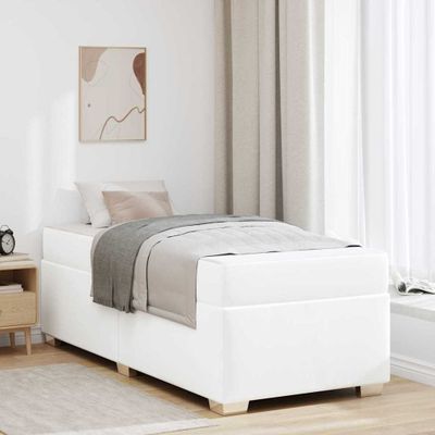vidaXL Rám postele Biela 90 x 190 cm látka