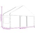 vidaXL Altánok so strechou, biely 4,46x5,88x3,75 m, polyetylén