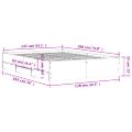 vidaXL Posteľný rám so zásuvkami dymový dub 135x190cm kompozitné drevo