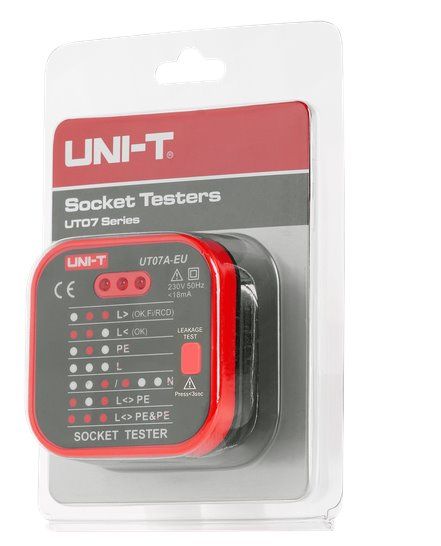 Tester elektrických zásuviek RCD Uni-T UT07B-EU Tester elektrických zásuvek RCD Uni-T UT07B-EU