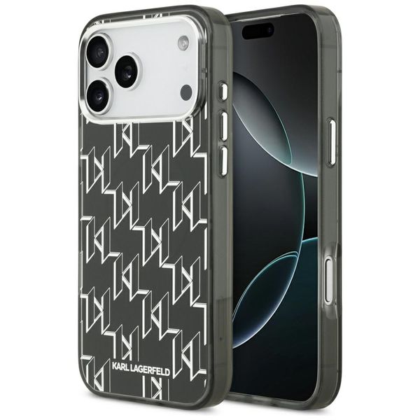 Karl Lagerfeld IML KL Monogram MagSafe puzdro pre iPhone 17 Pro Max čierne