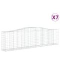 vidaXL Oblúkové gabiónové koše 7ks 400x50x100/120cm pozinkované železo