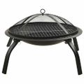 vidaXL 2 v 1 ohnisko s grilom a kutáčom 56x56x49 cm oceľ