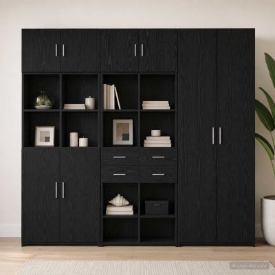 vidaXL Úložný kabinet so policami Čierny dub 70 x 42,5 x 225 cm