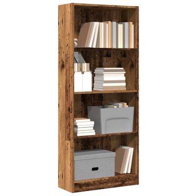vidaXL Knižnica staré drevo 60x24x143 cm kompozitné drevo