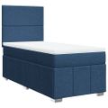 vidaXL Posteľný rám boxsping s matracom modrý 80x200 cm látka