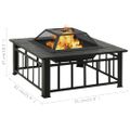 vidaXL Záhradné prenosné ohnisko s kutáčom 81x81x47 cm XXL oceľ