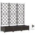 vidaXL Záhradný kvetináč 3 ks Hnedá 120 x 40 x 126 cm PP