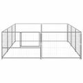 vidaXL Koterec pre psy strieborný 6 m² oceľ