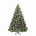 vidaXL Umelý vianočný stromček s 300 LED-i Zelená 180 cm PE a PVC