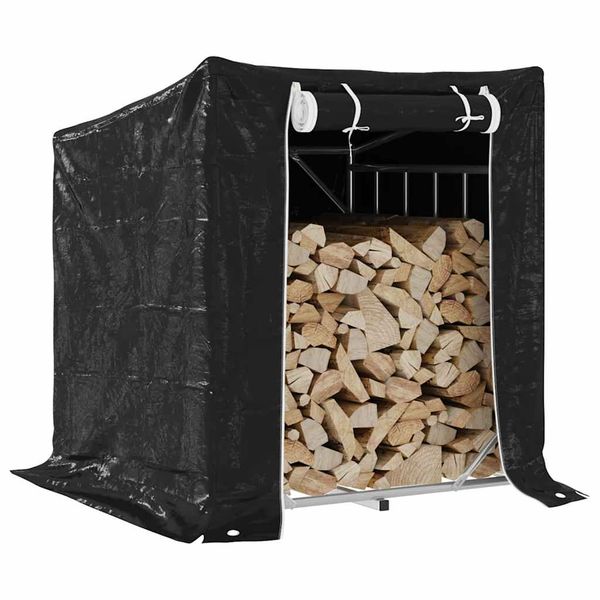 vidaXL Regál na krbové drevo s pláštenkou 100,5x80,5x110,5 cm