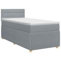 vidaXL Posteľ boxspring s matracom Svetlosivá 90 x 190 cm Látka
