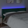 vidaXL Čelo postele s LED tmavozelené 183x16x78/88 cm zamat